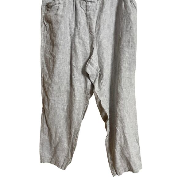 J. Jill Purejill Elements 100% Linen Pull-On Pants Grey Relaxed Womans 2X - Picture 7 of 8